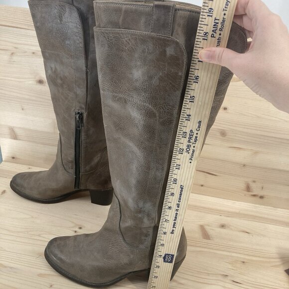 Frye Womens Jackie Tall Leather Boots Sz 9 Brown Taupe Tan Equestrian Southwest - Picture 12 of 16